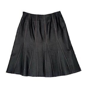 Black Leather Skirt 6 Fit Flared